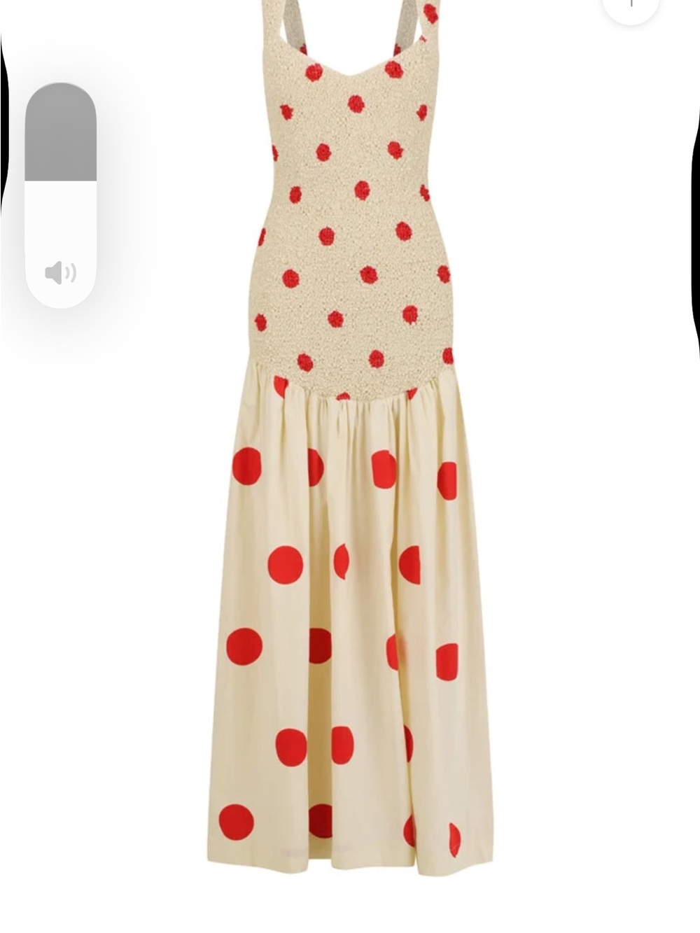 Free People Cream Maxi Dress with Red Polka Dots - Picture 2 of 6